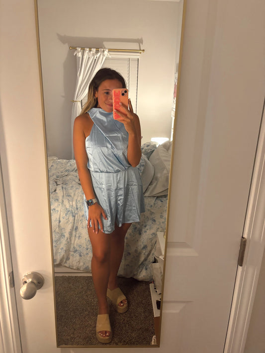 Baby blue halter romper